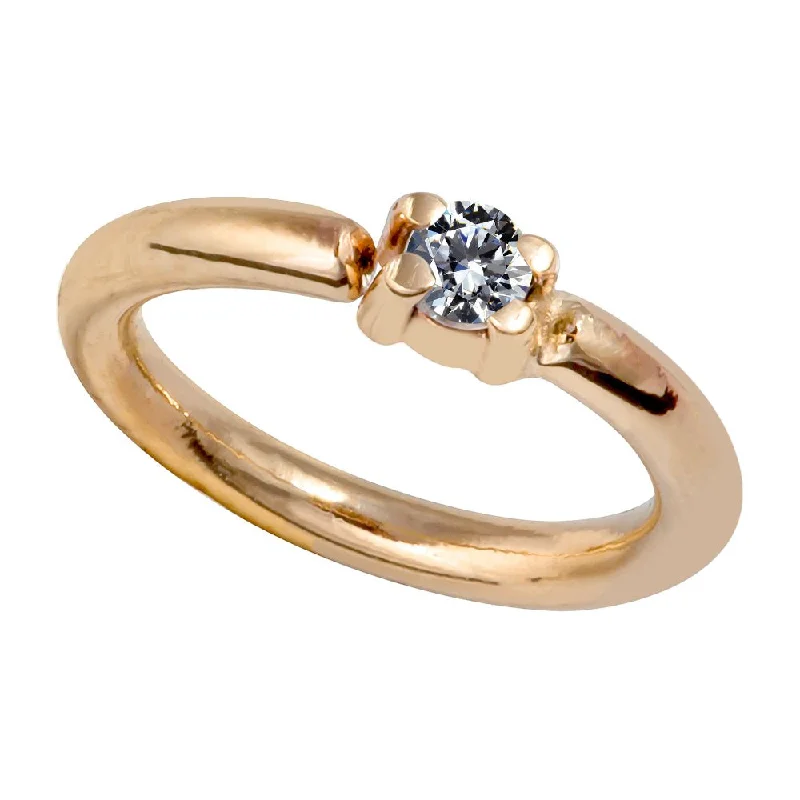 Delicate engagement rings for ladies -Diamond Side-Set Seam Ring Hoop 14K Gold or Platinum