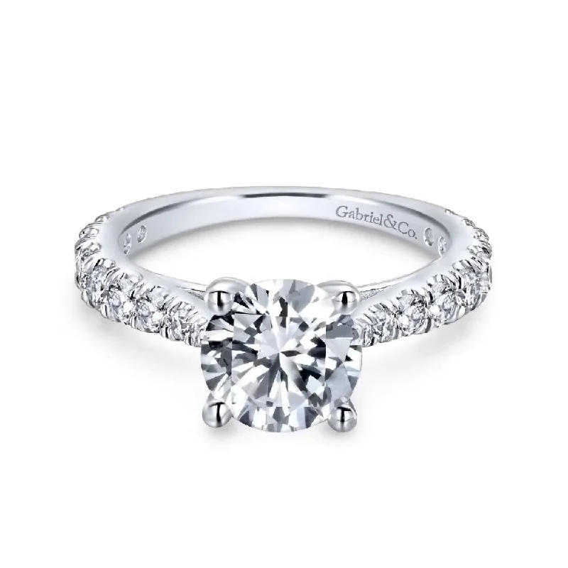 Simple silver engagement rings for women -Diamond Semi-Mount Ring