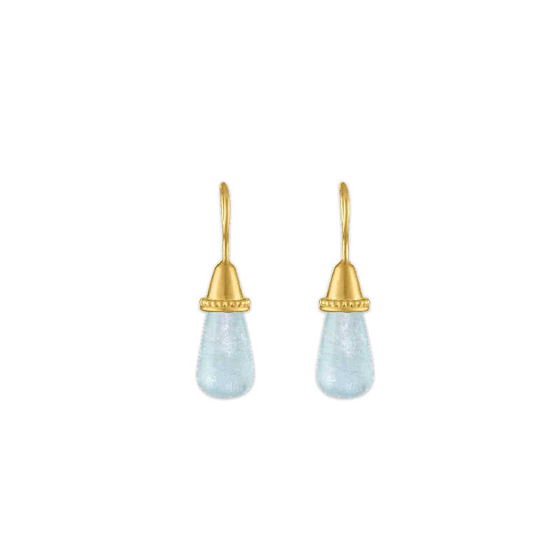 Boho chic earrings for ladies -Aquamarine Pileus Earrings