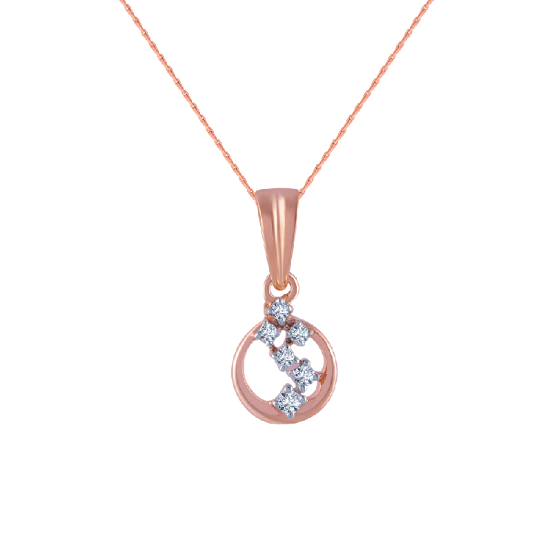 necklaces stylish affordable -18k (750) Rose Gold And Diamond Pendant For Women