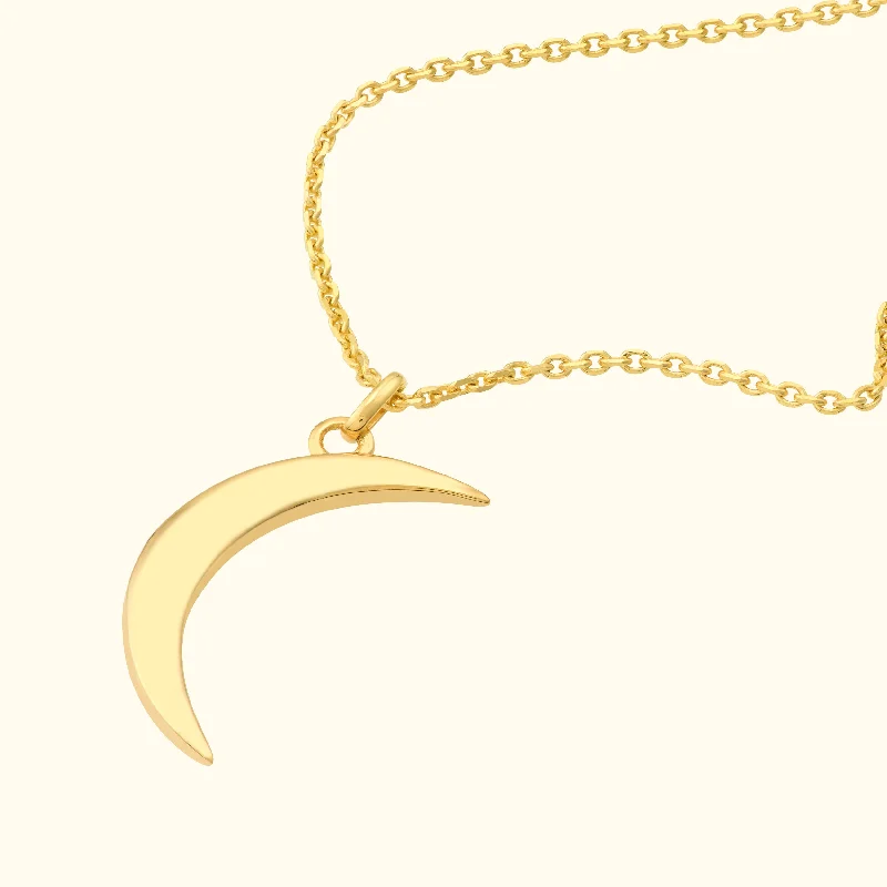 necklaces with amethyst purple -Crescent Moon Pendant Necklace