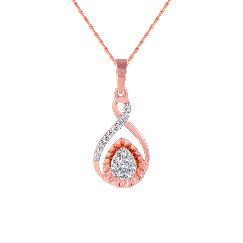 necklaces with diamond accent -18KT (750) Rose Gold And Diamond Pendant For Women