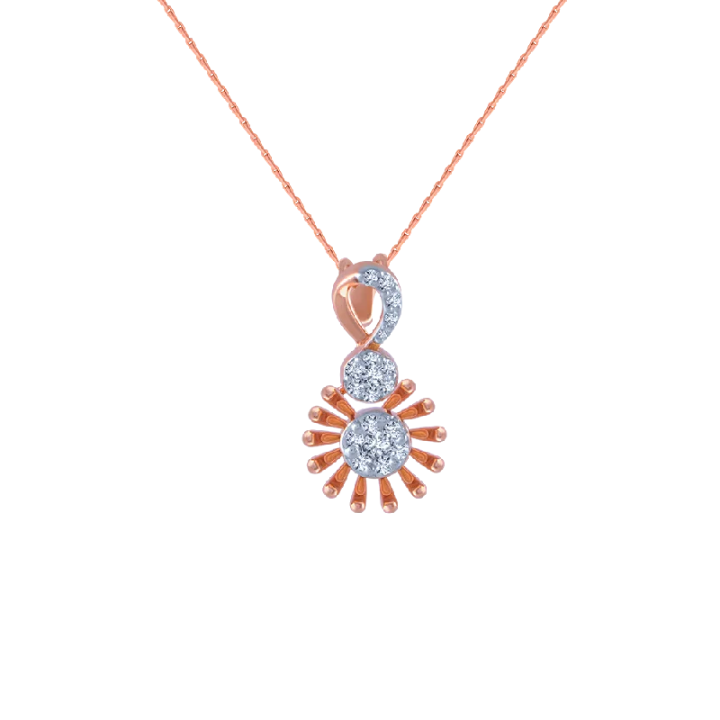 necklaces with blue sapphire -18k (750) Rose Gold And Diamond Pendant For Women