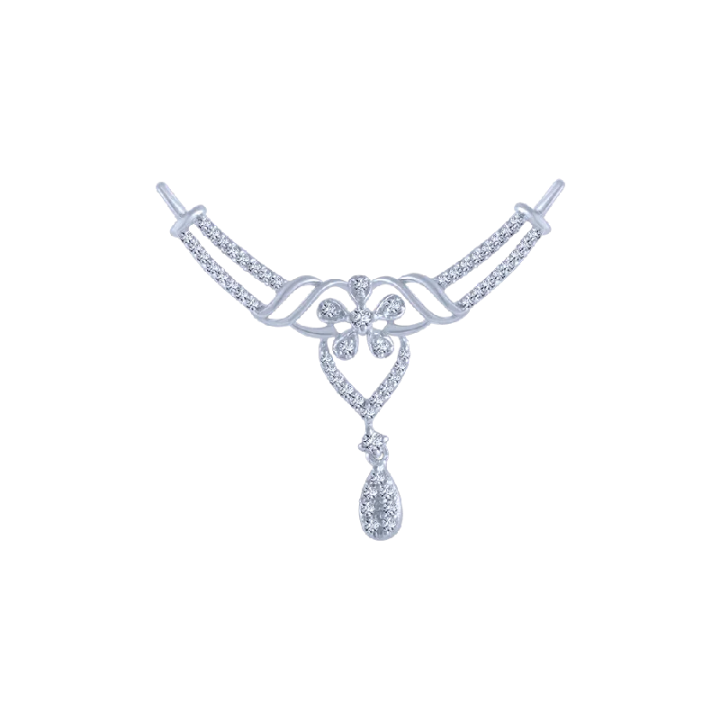 necklaces for daily elegance -18KT (750) White Gold And Diamond Pendant For Women