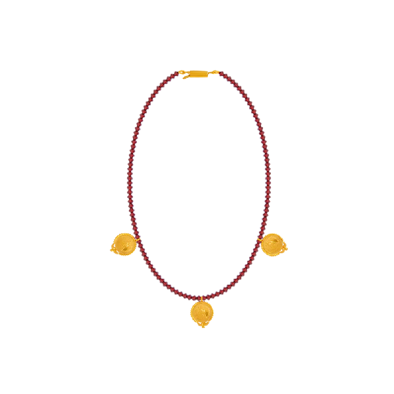 necklaces with floral charm -22k Yellow Gold Necklace