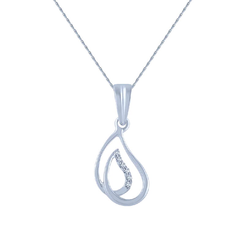 necklaces with gold plating -18k (750) White Gold And Diamond Pendant For Women