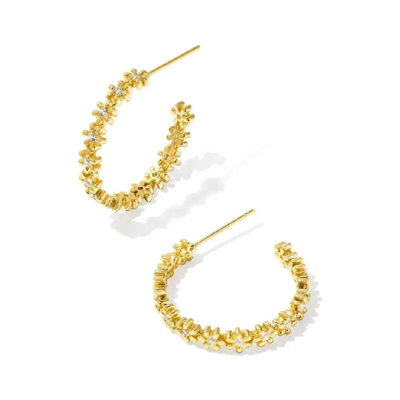 Boho tassel earrings for women -Kendra Scott Gold Nydia Hoop Earrings