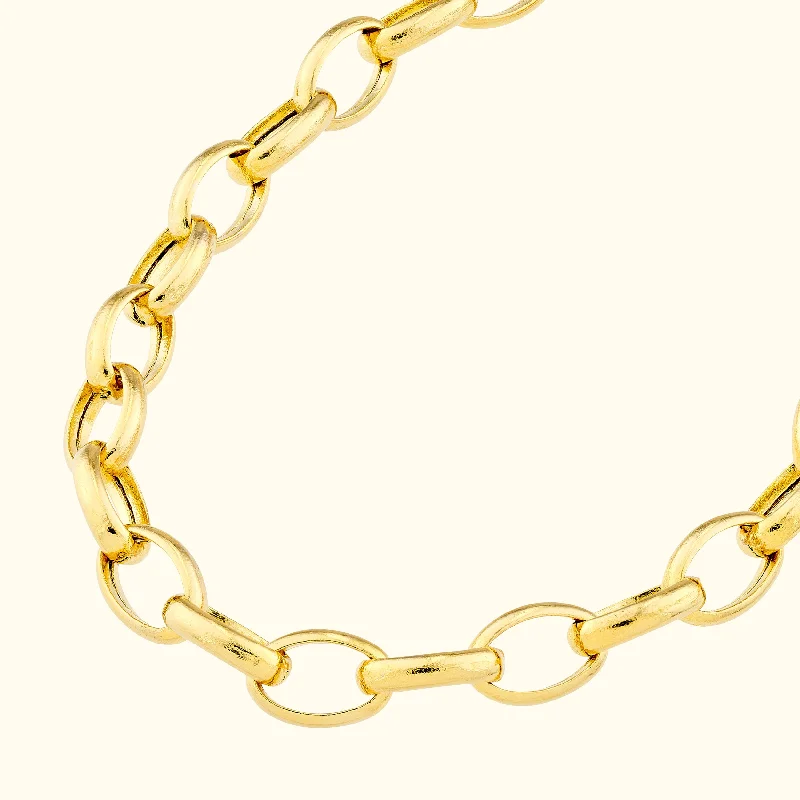 necklaces for women gold elegance -Oval Forzentina Chain Necklace