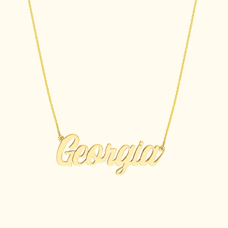 necklaces minimalist chic style -Adjustable Script Name Necklace - 7mm Letters