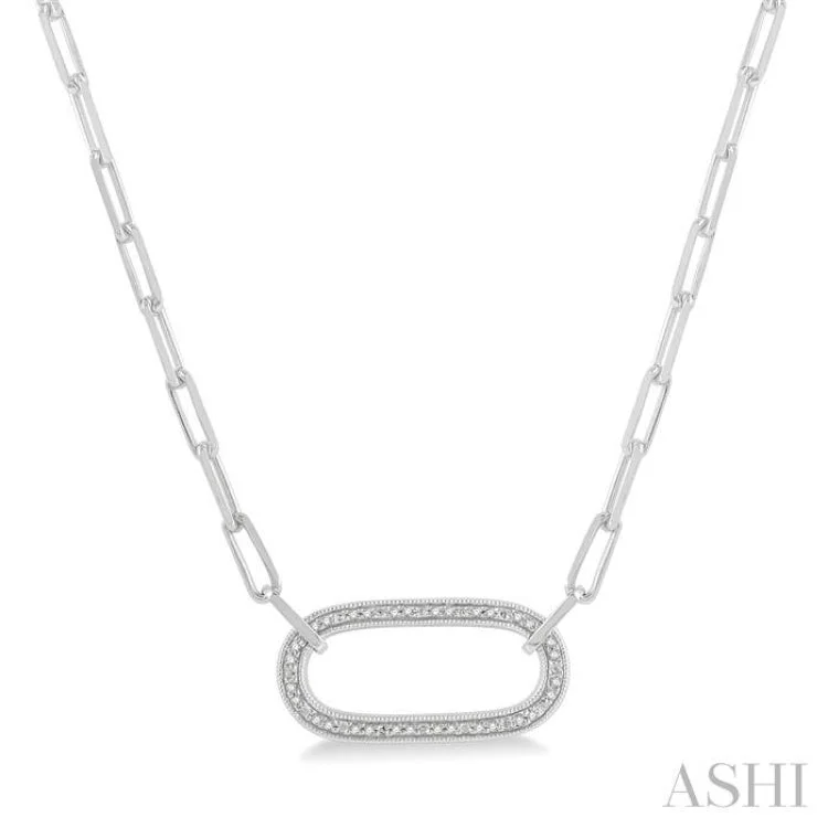 necklaces with rainbow gems -1/10 Ctw Round Cut Diamond Paper Clip Pendant in Sterling Silver