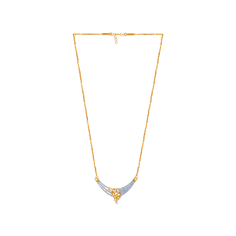 necklaces long chain style -22KT (916) Yellow Gold  Chain Pendant For Women