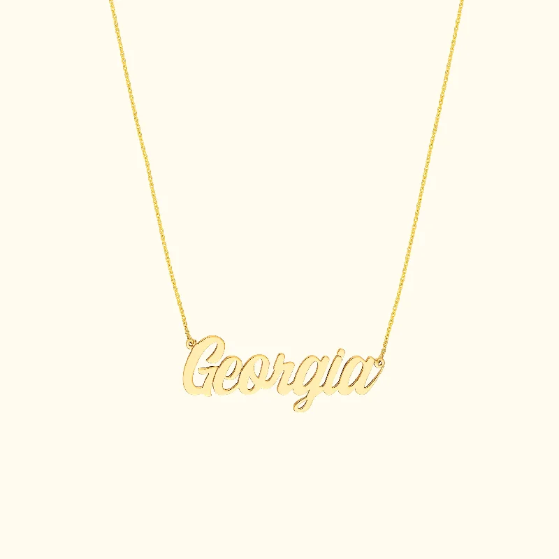 necklaces with evil eye -Script Font Pendant Necklace - Dainty Customizable Design