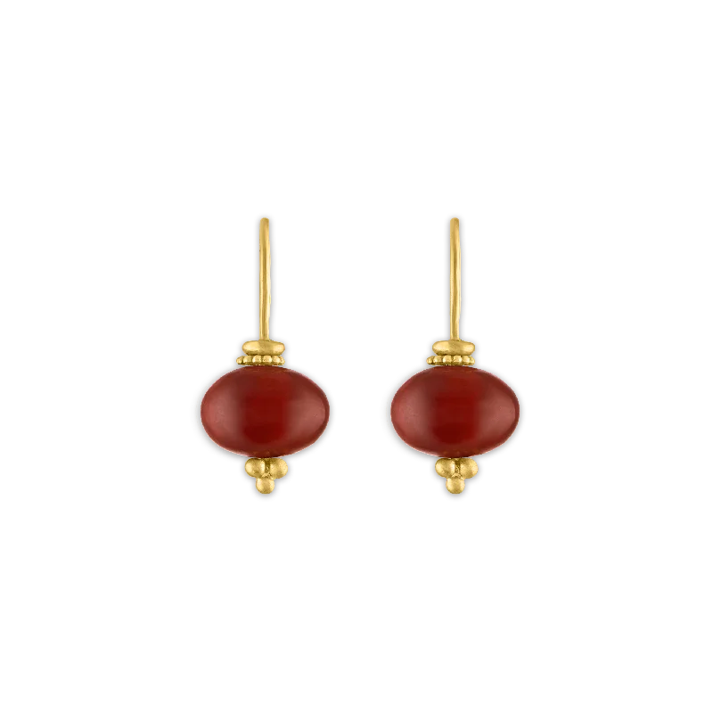 Ladies asymmetrical earrings -Garnet Baby Linea Earrings