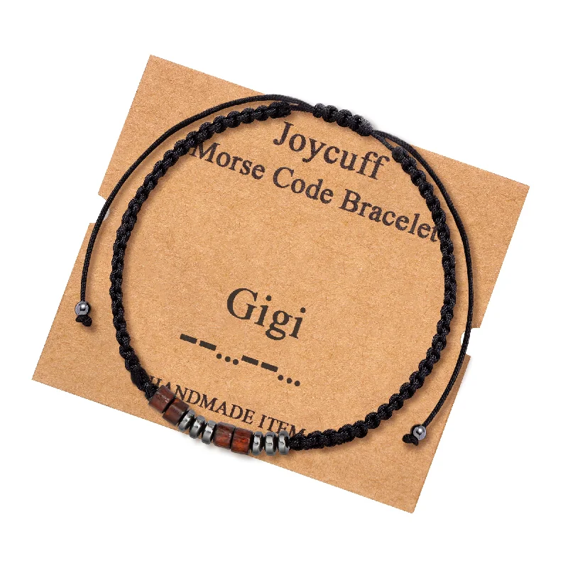 Ladies geometric bangle bracelets -Gigi Morse Code Bracelet for Women Inspirational Gift for Her