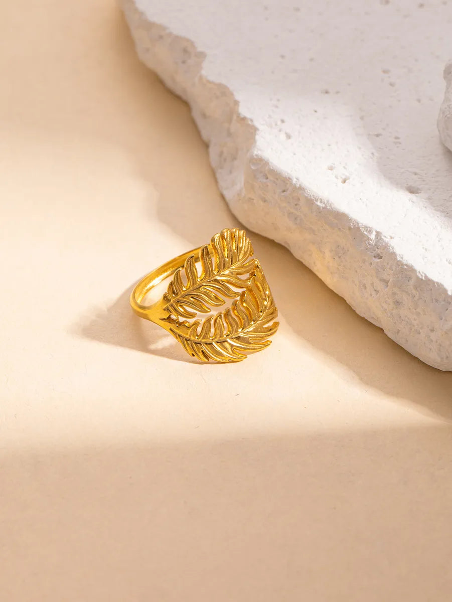 Willow Leaf Gold Plain Ring