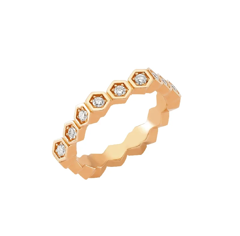 ladies rings heart shaped romance -HONEYCOMB RING