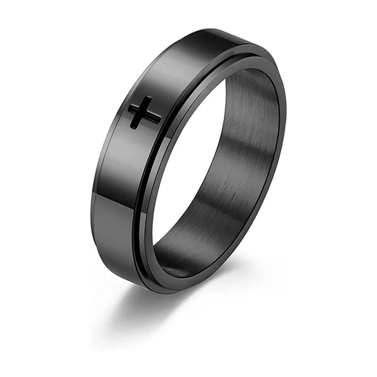 Black-Cross Spinning Ring (6mm)