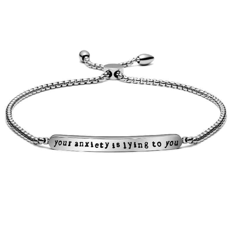 Ladies star charm bracelets -Your Anxiety is Lying to You Chain Link Bracelet