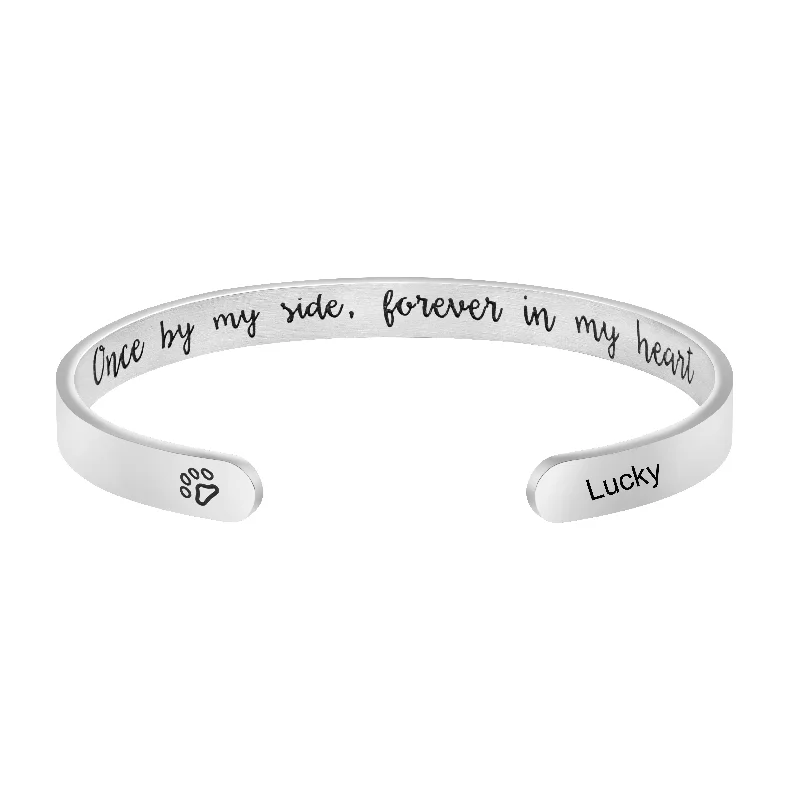 Ladies birthstone bracelets -Lucky Animal Remembrance Cuff Bracelets for Pet Lovers