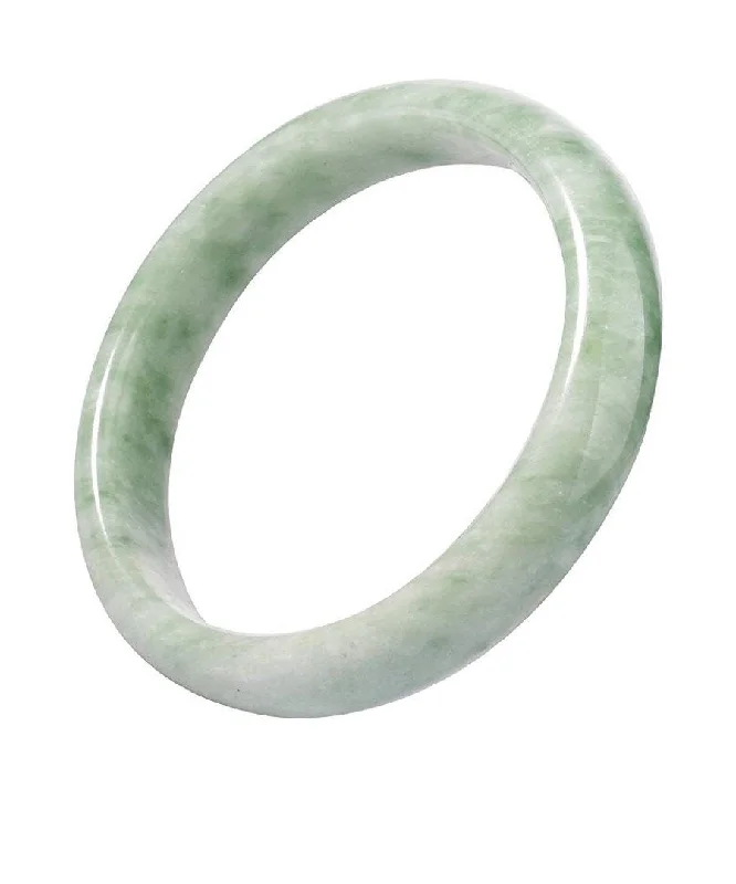 Ladies pearl strand bracelets -Light Green Jade Bangle