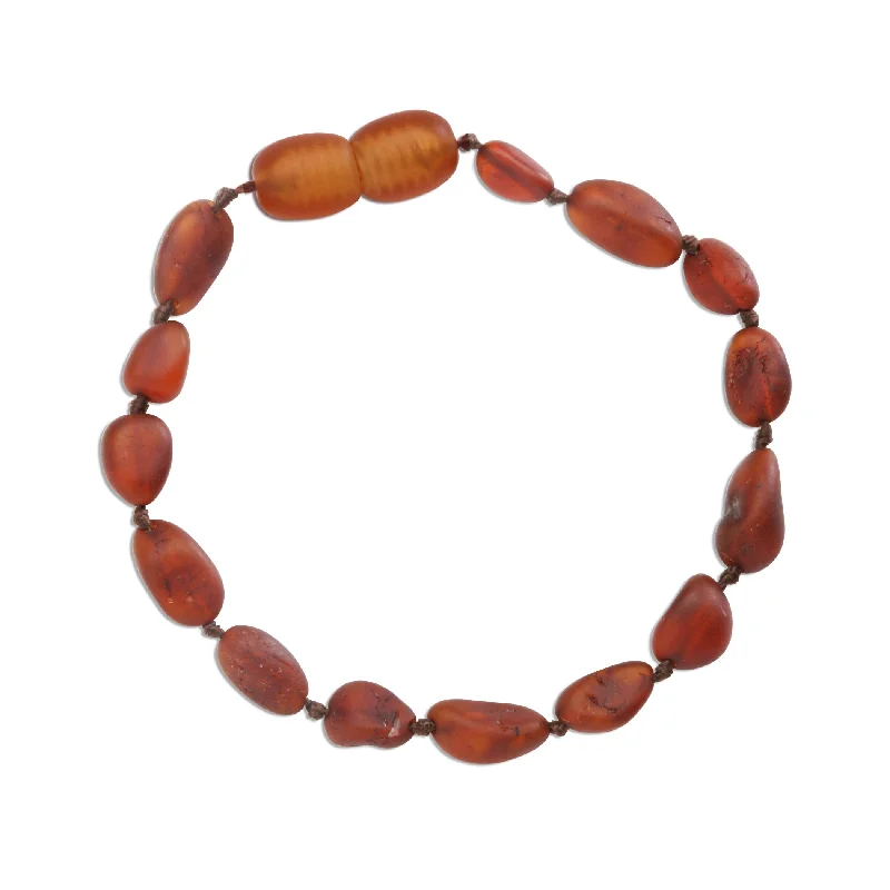 Boho style bracelets for women -Amber Teething Bracelet for Teething Babies and Toddlers (Light Cherry)