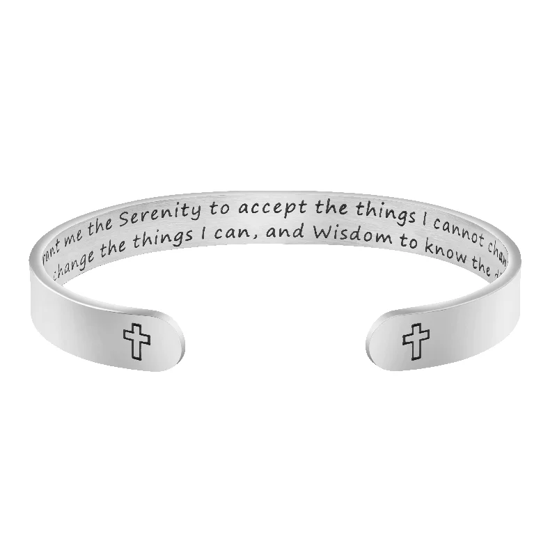 Modern bangle bracelets for ladies -Serenity Courage Wisdom Inspirational Christian Bracelet