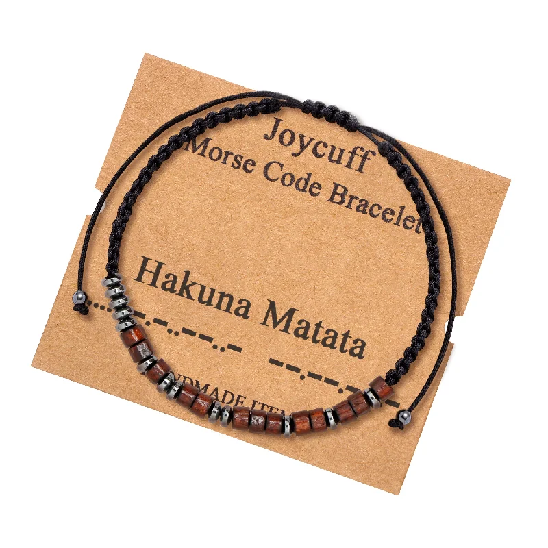 Ladies garnet bracelets -Hakuna Matata Morse Code Bracelet for Women Inspirational Gift for Her