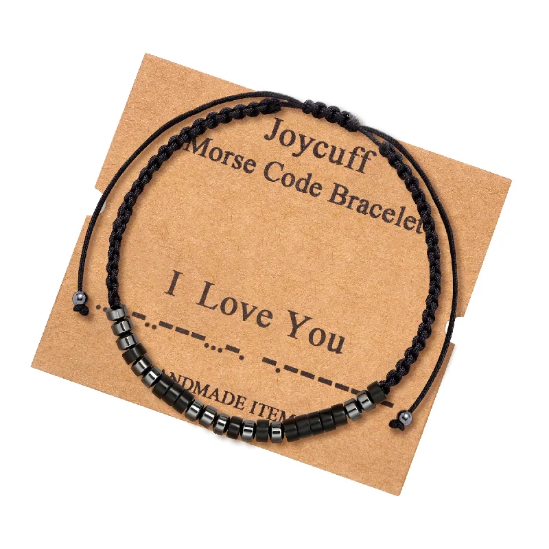 Ladies topaz bracelets -I Love You Morse Code Inspirational Bracelets Lover Gift