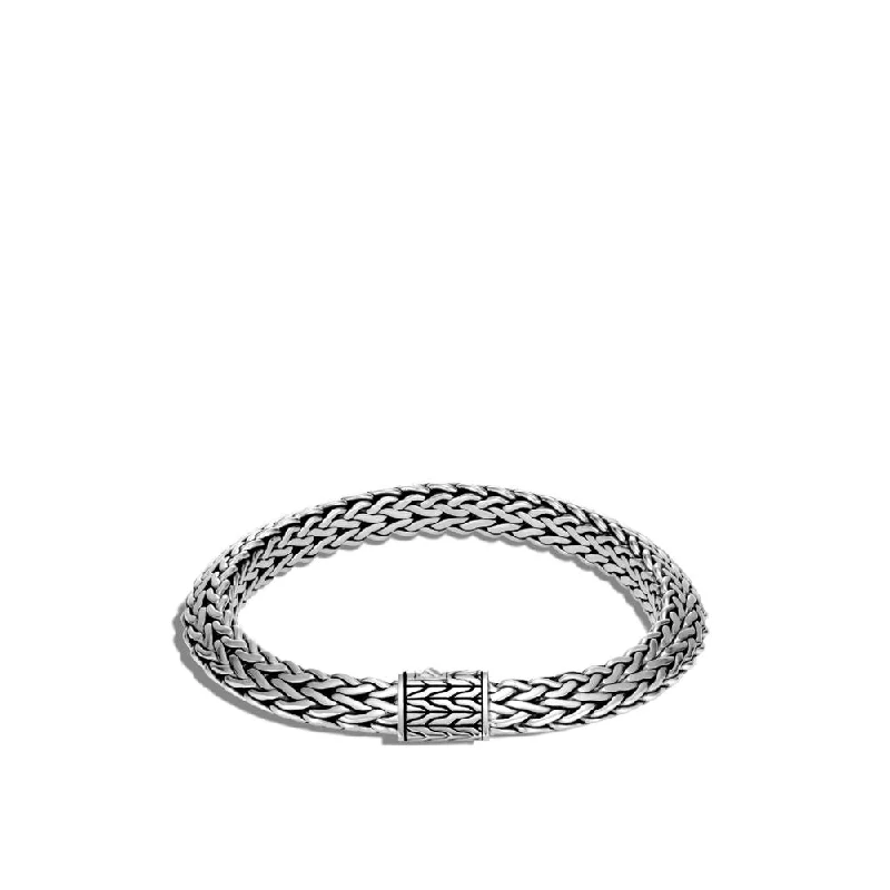 Elegant silver cuff bracelets for ladies -Tiga Classic Chain 8MM Bracelet in Silver