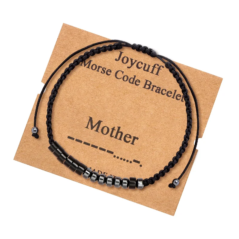 Classic bangle bracelets for women -Mother Morse Code Bracelet Secret Message Jewelry for Mom Mother's Day Gift