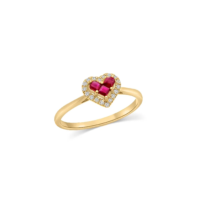 Ladies Rings 长尾词100条Natural Ruby Heart Ring