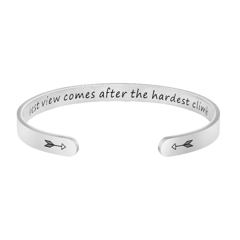 Bold statement bracelets for ladies -The Best View Comes After The Hardest Climb Bracelet