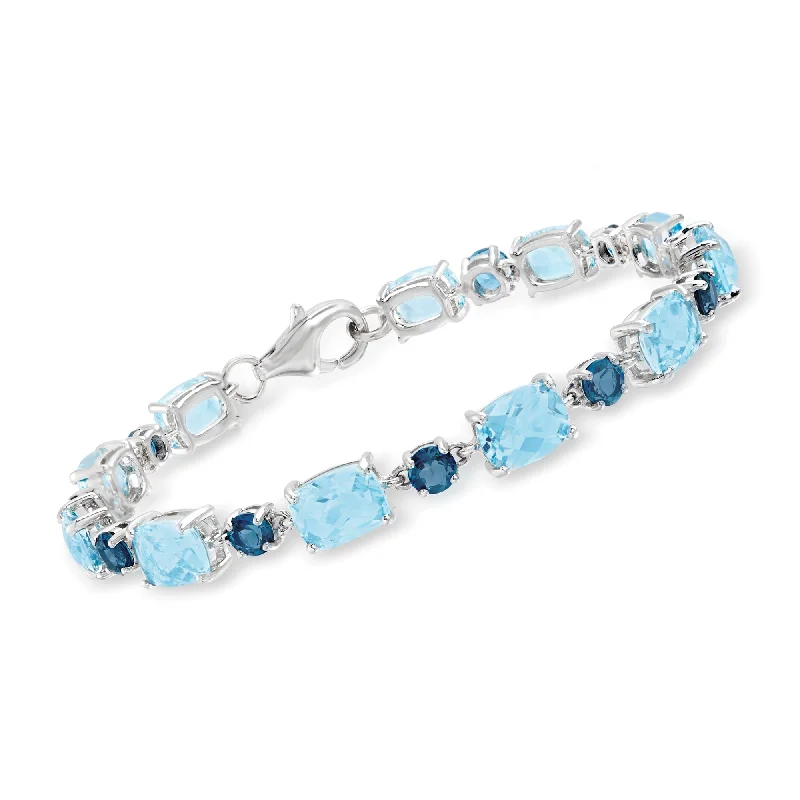 Dainty tennis bracelets for women -Ross-Simons London and Sky Blue Topaz Bracelet in Sterling Silver