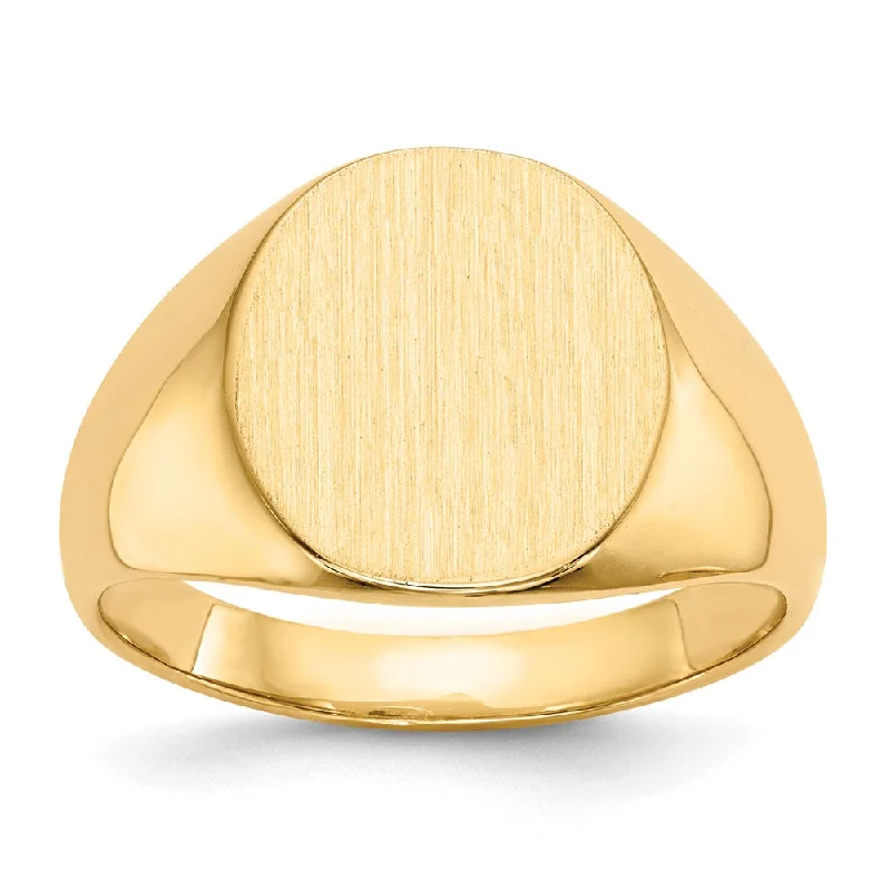 ladies rings affordable luxury -18k Yellow Gold 15.5x13.5mm Closed Back Men's Signet Ring