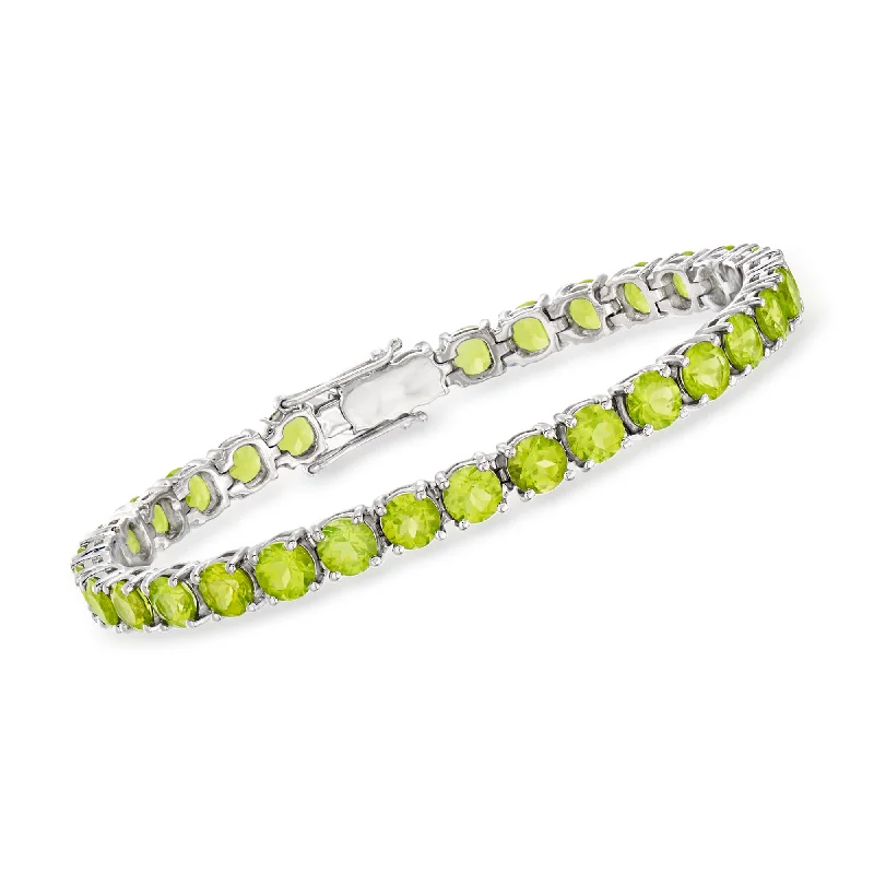 Rose gold bracelets for women -Ross-Simons Peridot Tennis Bracelet in Sterling Silver