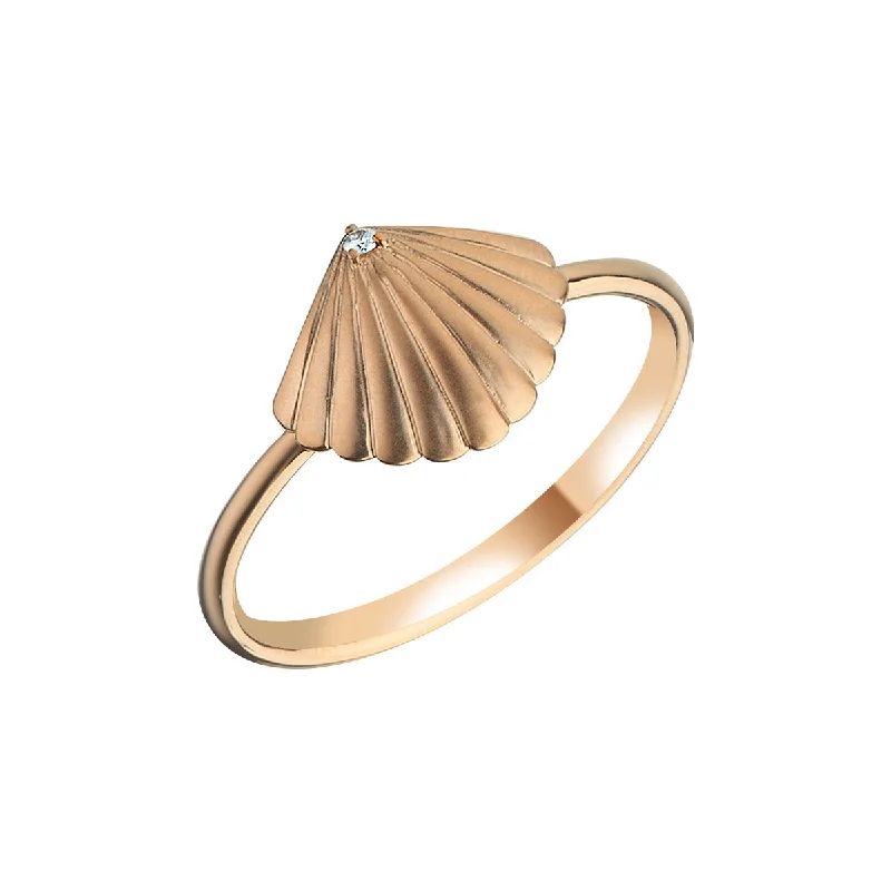 ladies rings trendy minimalist vibe -OYSTER GOLD RING