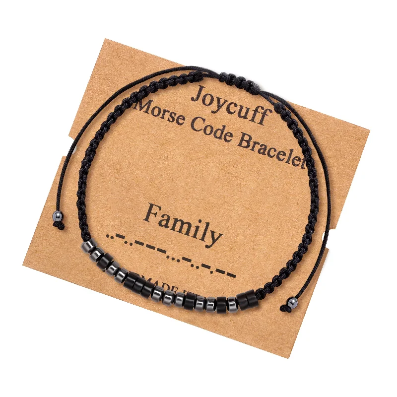 Trendy wrap bracelets for ladies -Family Morse Code Bracelet for Women Inspirational Gift for Her