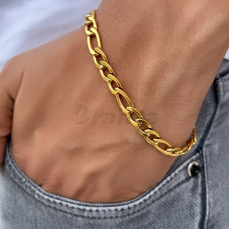 Trendy wrap bracelets for ladies -Classic Gold Curb Chain Bracelet (8 Inch)