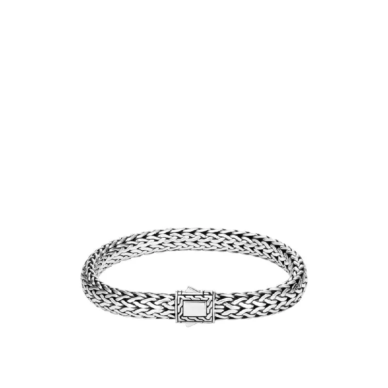 Statement cuff bracelets for women -Classic Chain 7.5MM Bracelet in Silver