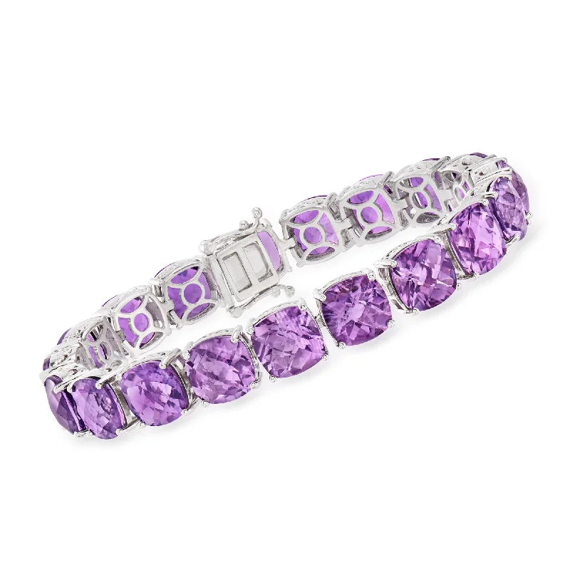 Ladies elegant tennis bracelets -Ross-Simons Amethyst Tennis Bracelet in Sterling Silver