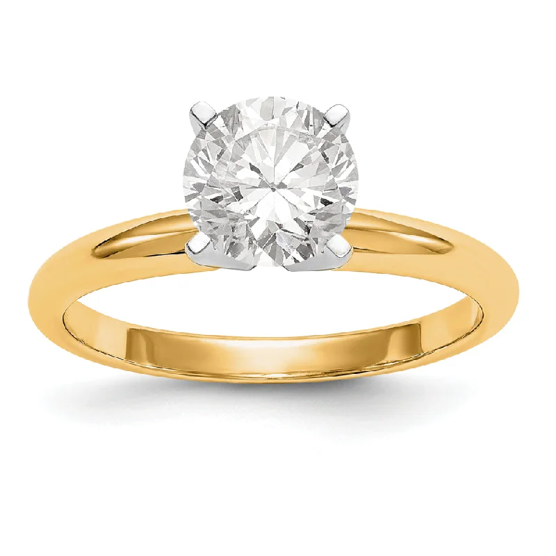 ladies rings lightweight comfort -14k Two-Tone 1ct. Lightweight 4-Prong Solitaire Ring Mounting / WBCKS1-1