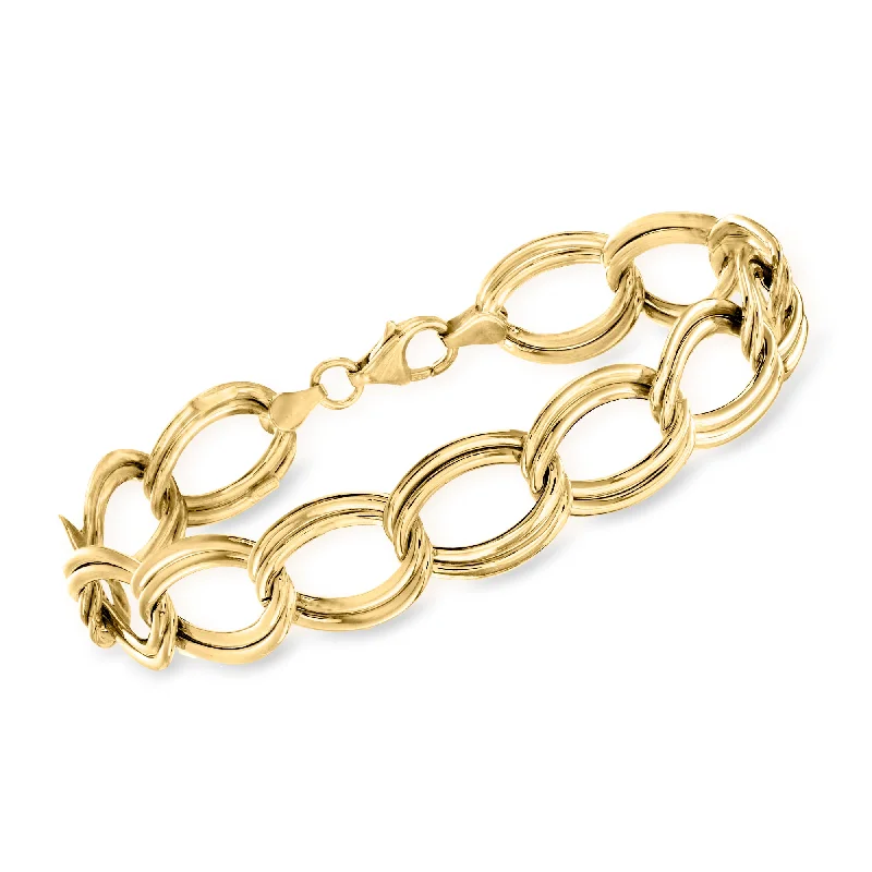 Dainty silver bracelets for women -Ross-Simons Italian 14kt Yellow Gold Link Bracelet