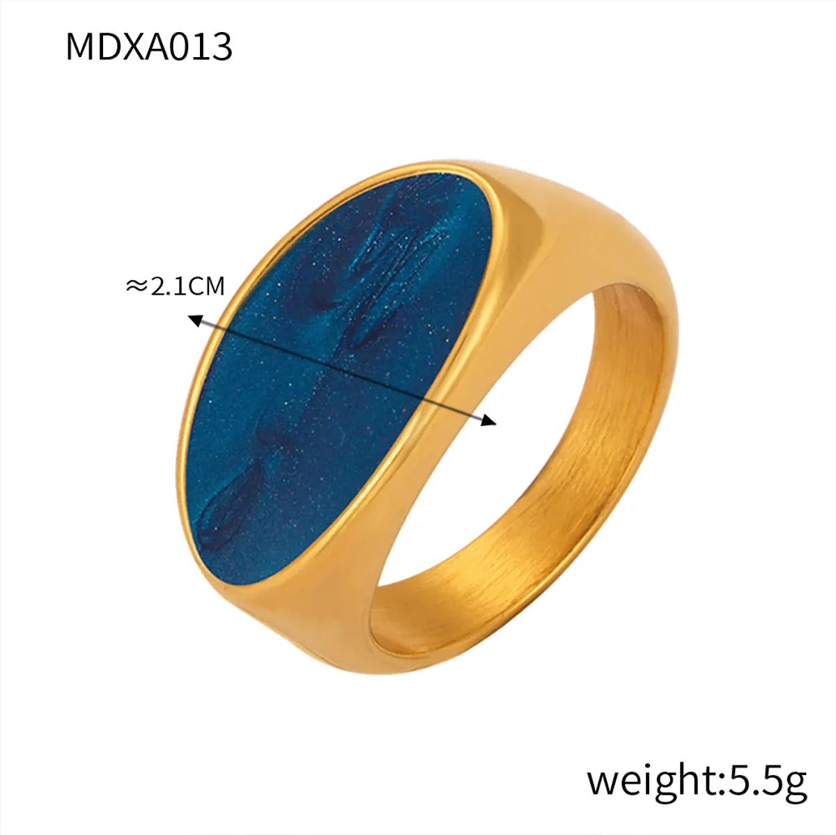 MDXA013-Golden Blue Dripping Ring