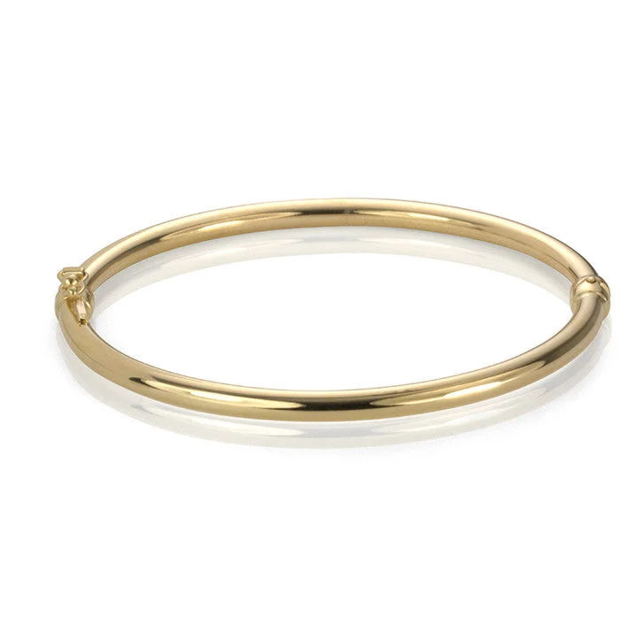 Elegant diamond bracelets for women -14K Yellow Gold Smooth Bangle