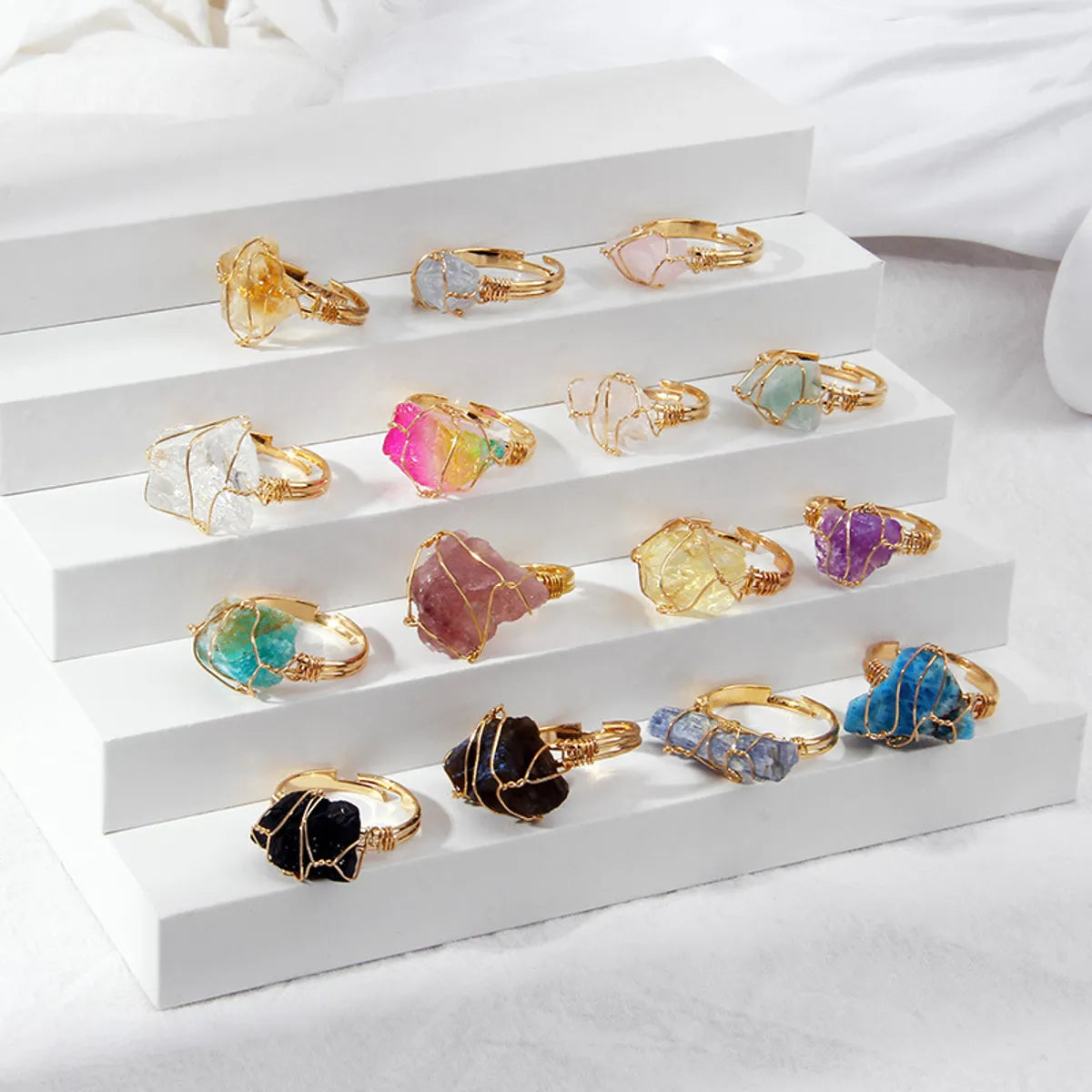 ladies rings for party glamour -Fashion Irregular Crystal Rings 1 Piece