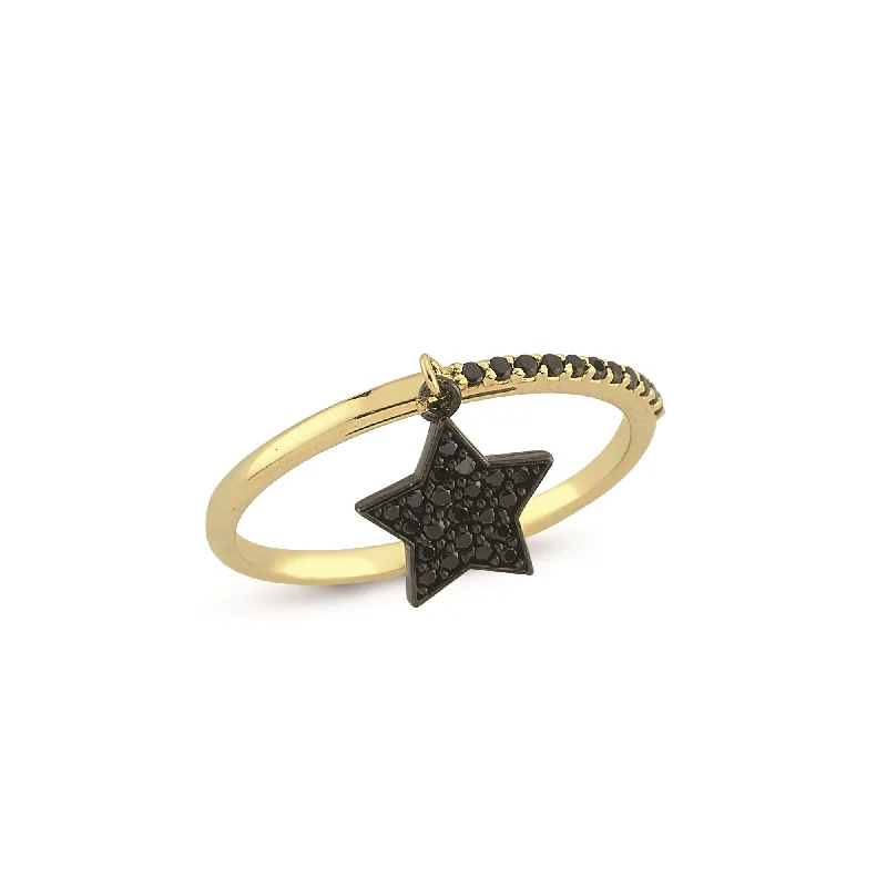 ladies rings with amethyst purple -Diamond Star Ring