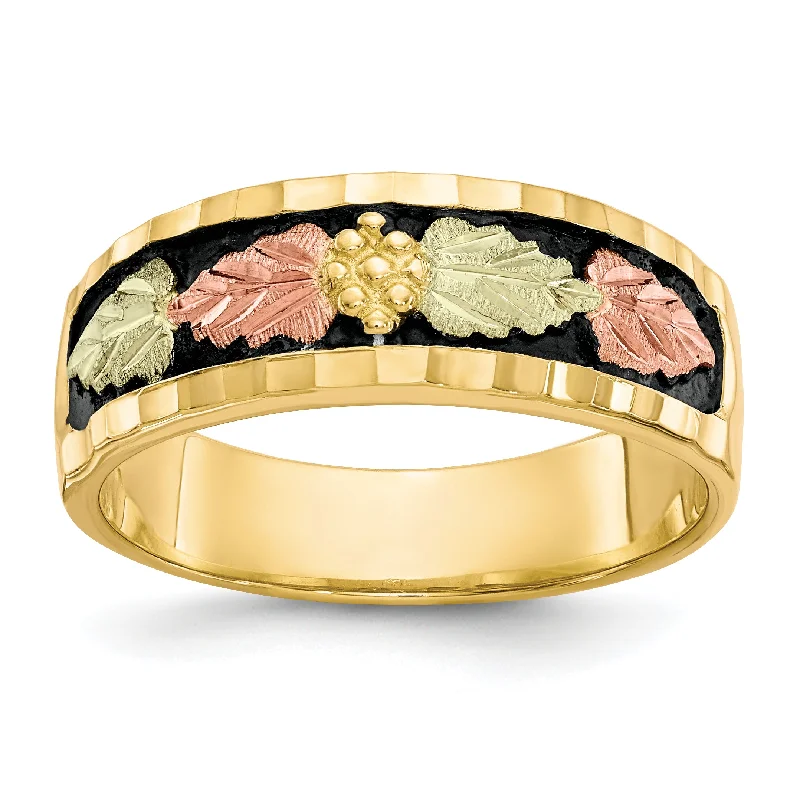 ladies rings luxury brand appeal -10k Tri Color Tri-color Black Hills Gold Men's Antiqued Ring