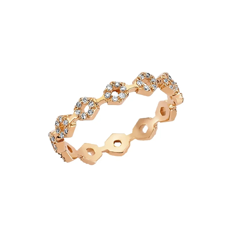 ladies rings adjustable fit size -HONEYCOMB RING