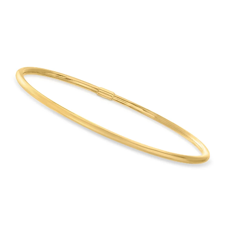 Long layered bracelets for ladies -Canaria Italian 10kt Yellow Gold Bangle Bracelet