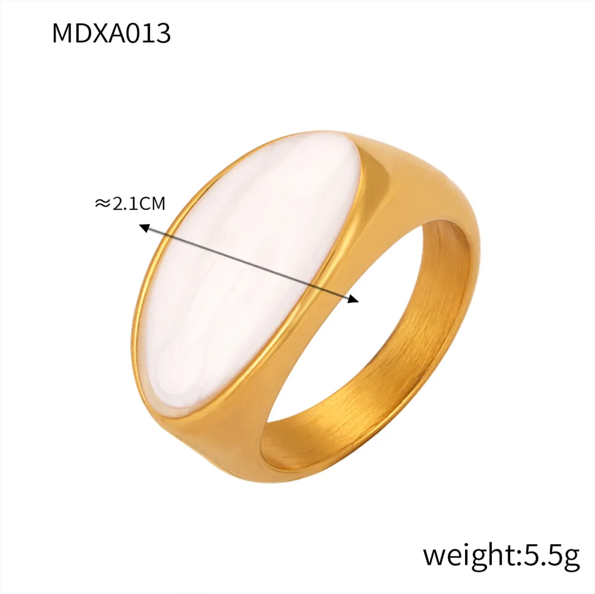 MDXA013-Golden White Dripping Ring